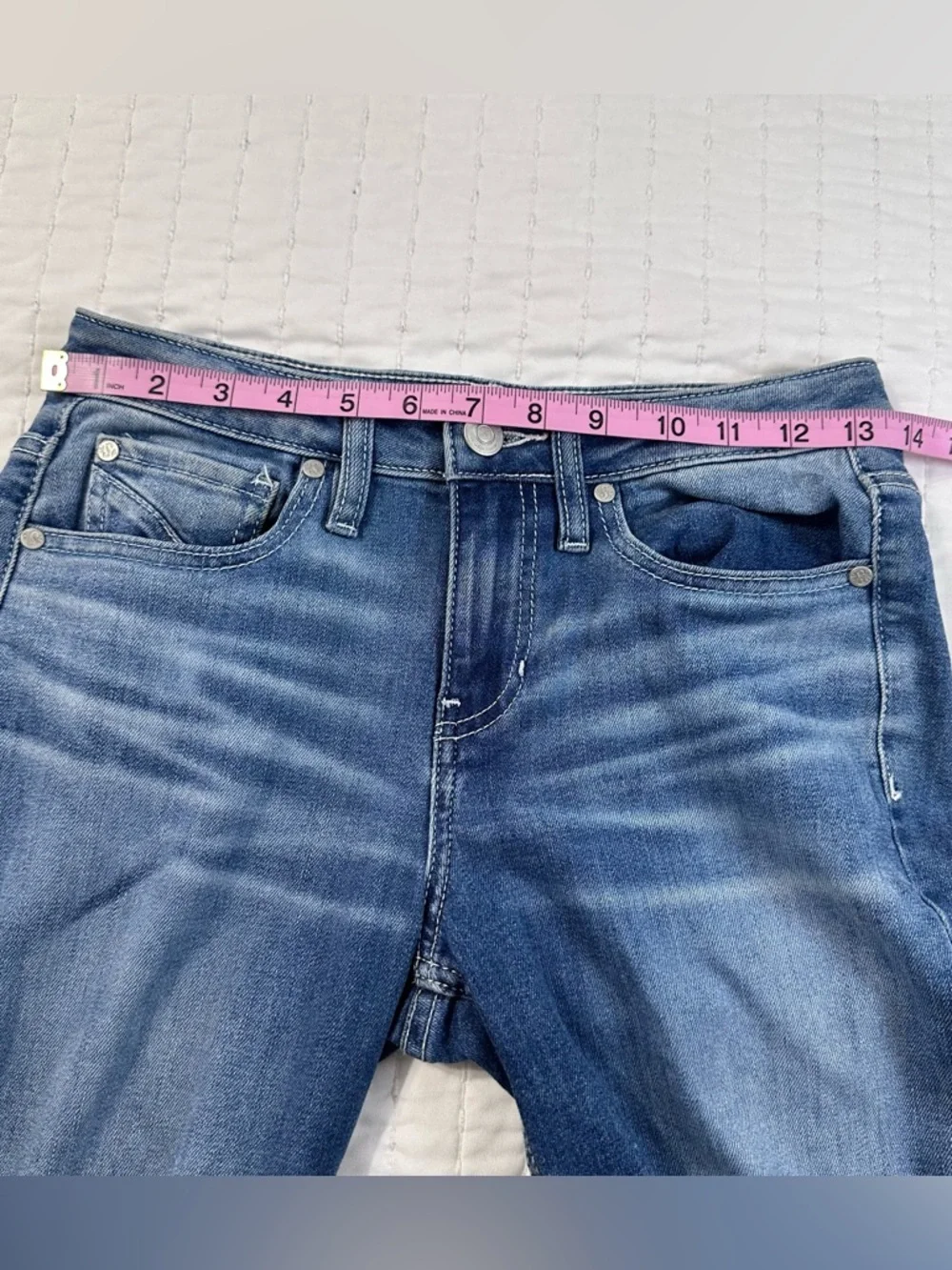 Shyanne Medium Wash Blue Flare Ripped Style Jeans Stretchy Comfortable W28X36L - Picture 9 of 16